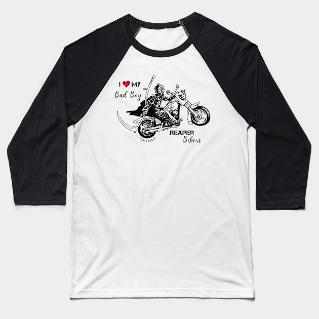 Royal Bastards MC Tonopah, NV Reaper Bikers Baseball T-Shirt by Nikki Landis